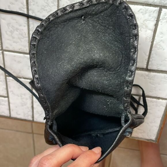 Vintage Black Leather Fringe Purse With Buffalo Dime Enclosure - Picture 8 of 9